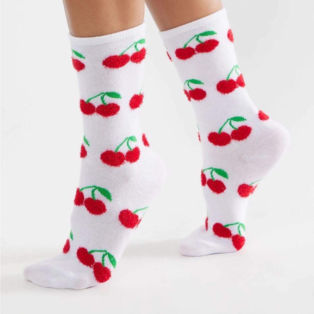 Brand *NEW* Cherry Print Crew Socks